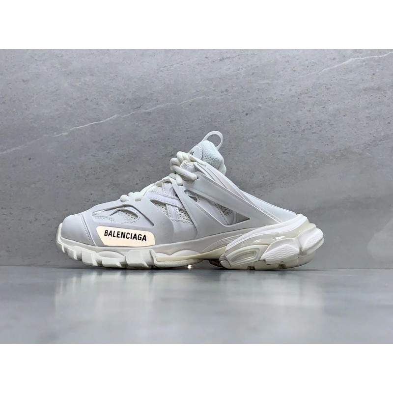 GT Balenciaga Track Mule White Orange