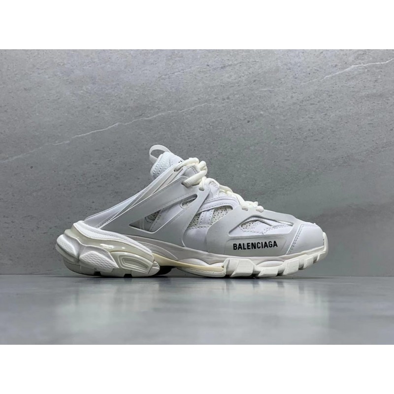 GT Balenciaga Track Mule White Orange