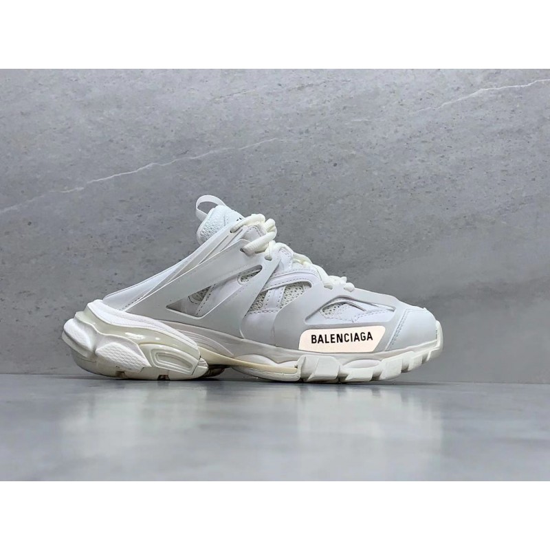 GT Balenciaga Track Mule White Orange