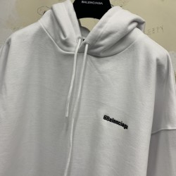 Balenciaga BB Corp Logo Hoodie White