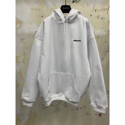 Balenciaga BB Corp Logo Hoodie White