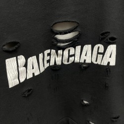 Balenciaga Destroyed Hoodie Black