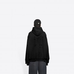 Balenciaga Destroyed Hoodie Black