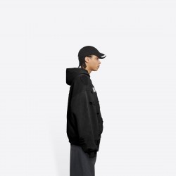 Balenciaga Destroyed Hoodie Black