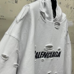 Balenciaga Destroyed Hoodie White