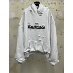 Balenciaga Destroyed Hoodie White