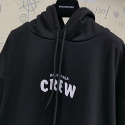 Balenciaga Crew Oversize Hoodie Black