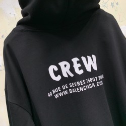 Balenciaga Crew Oversize Hoodie Black