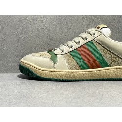 GT Gucci Screener Leather Sneaker GG Canvas