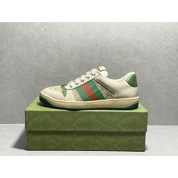 GT Gucci Screener Leather Sneaker GG Canvas