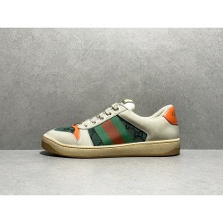 GT Gucci Screener Leather Sneaker Orange Green