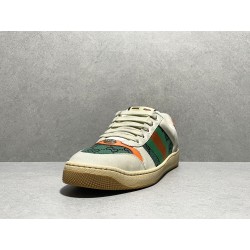 GT Gucci Screener Leather Sneaker Orange Green