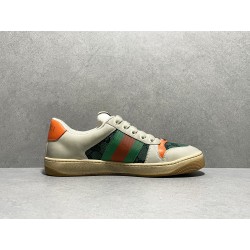 GT Gucci Screener Leather Sneaker Orange Green