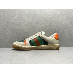 GT Gucci Screener Leather Sneaker Orange Green