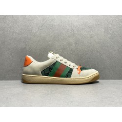 GT Gucci Screener Leather Sneaker Orange Green