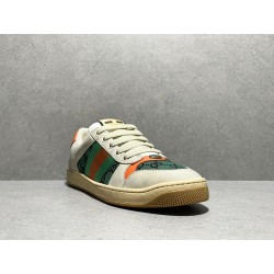 GT Gucci Screener Leather Sneaker Orange Green