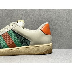 GT Gucci Screener Leather Sneaker Orange Green