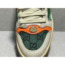 GT Gucci Screener Leather Sneaker Orange Green