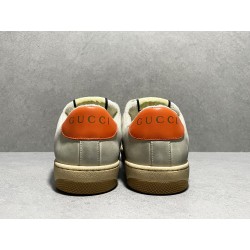 GT Gucci Screener Leather Sneaker Orange Green