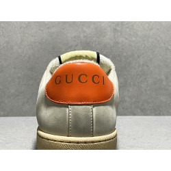 GT Gucci Screener Leather Sneaker Orange Green