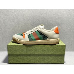 GT Gucci Screener Leather Sneaker Orange Green