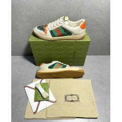 GT Gucci Screener Leather Sneaker Orange Green