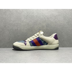 GT Gucci Screener Leather Sneaker Ivory Denim