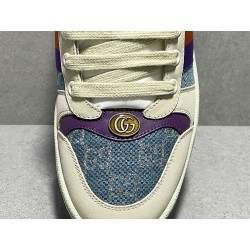 GT Gucci Screener Leather Sneaker Ivory Denim