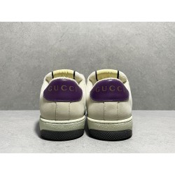 GT Gucci Screener Leather Sneaker Ivory Denim