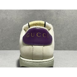 GT Gucci Screener Leather Sneaker Ivory Denim