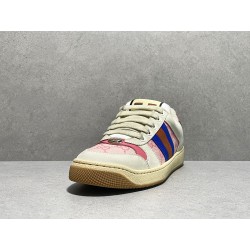 GT Gucci Screener Leather Sneaker GG Canvas Pink