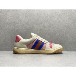 GT Gucci Screener Leather Sneaker GG Canvas Pink