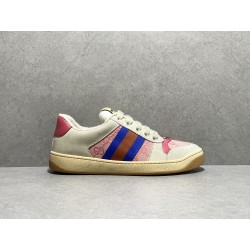 GT Gucci Screener Leather Sneaker GG Canvas Pink