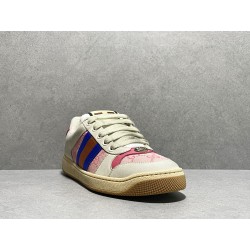 GT Gucci Screener Leather Sneaker GG Canvas Pink