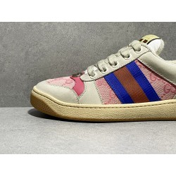 GT Gucci Screener Leather Sneaker GG Canvas Pink