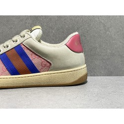 GT Gucci Screener Leather Sneaker GG Canvas Pink