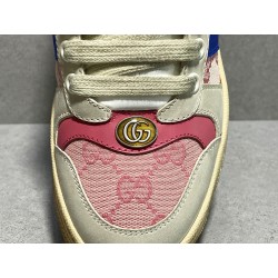 GT Gucci Screener Leather Sneaker GG Canvas Pink