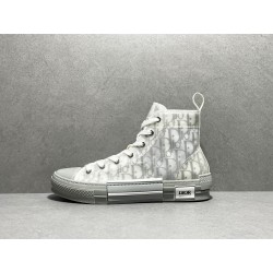 GT DIOR B23 Grey Oblique High-Top Sneaker