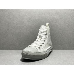 GT DIOR B23 Grey Oblique High-Top Sneaker