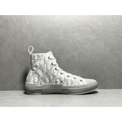 GT DIOR B23 Grey Oblique High-Top Sneaker