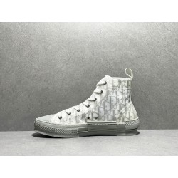 GT DIOR B23 Grey Oblique High-Top Sneaker