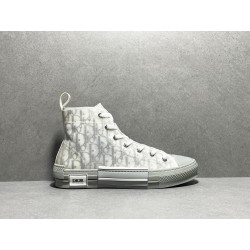 GT DIOR B23 Grey Oblique High-Top Sneaker