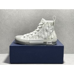 GT DIOR B23 Grey Oblique High-Top Sneaker