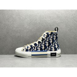 GT DIOR B23 High Beige Black Navy Tapestry High-Top Sneaker