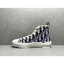 GT DIOR B23 High Beige Black Navy Tapestry High-Top Sneaker