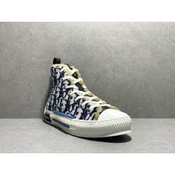 GT DIOR B23 High Beige Black Navy Tapestry High-Top Sneaker