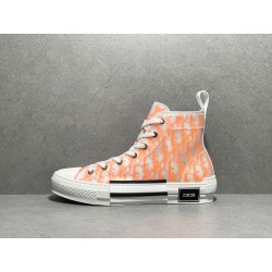 DIOR B23 High Orange Oblique Canvas Sneaker