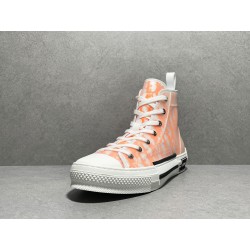 DIOR B23 High Orange Oblique Canvas Sneaker