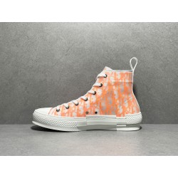 DIOR B23 High Orange Oblique Canvas Sneaker