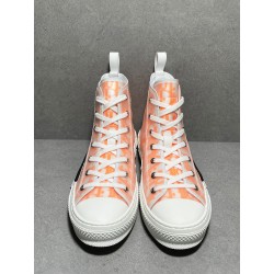 DIOR B23 High Orange Oblique Canvas Sneaker